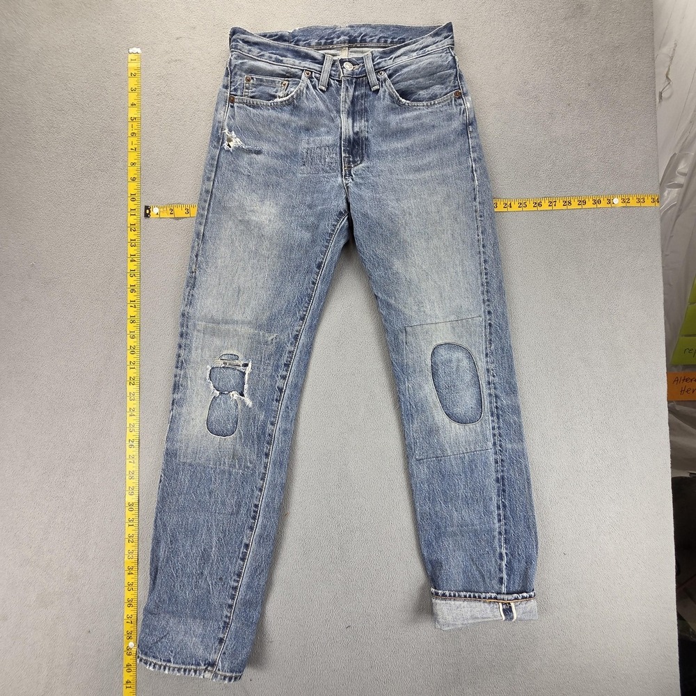 Levis 501Z Jeans Mens Blue‎ Selvedge LVC Regular Straight Thrashed Fits 28x30